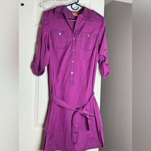 Tory Burch Rich Purple Shirt Dress